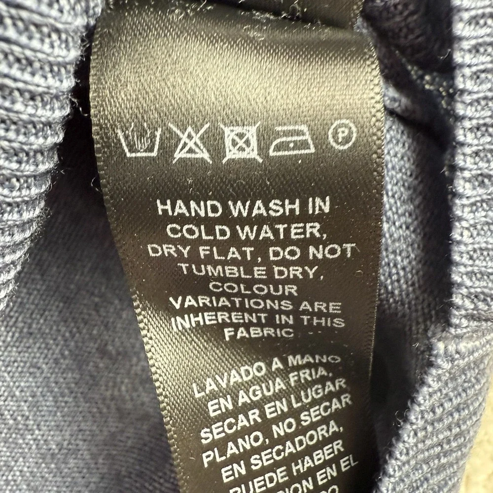Aquascutum London Men's Small Blue 100%‎ Merino Wool Cardigan Made Italy $395